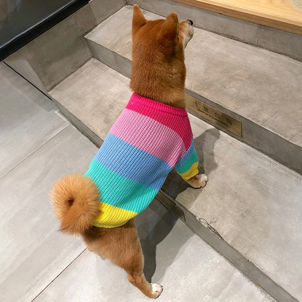 

Теплый свитер для собаки удобный и уютный вязаный жилет для зимы легко чистить и поддерживать полиэстер