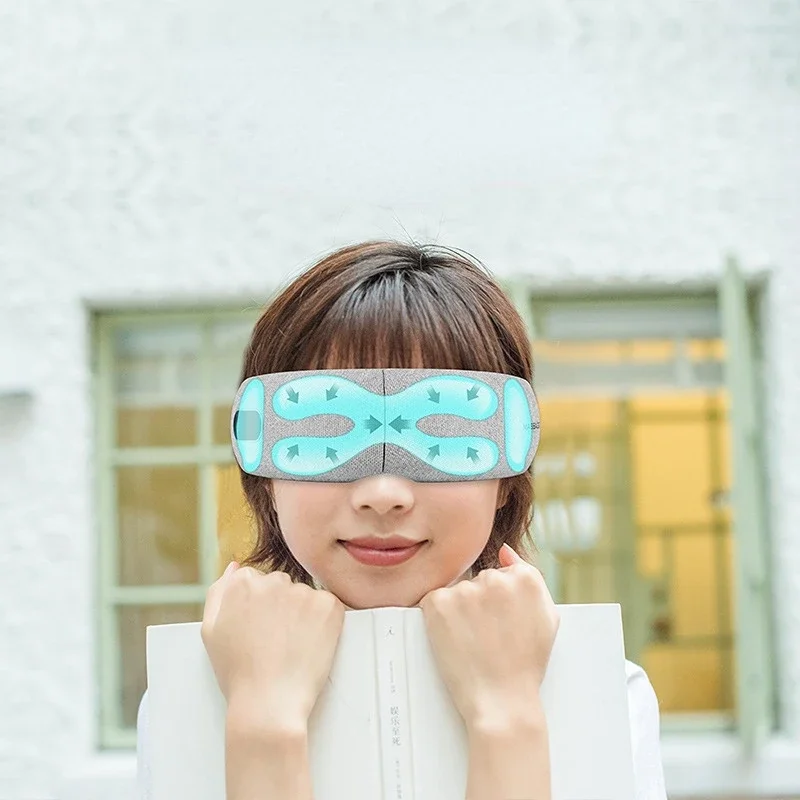 Smart Eye Massager Music 40 Degree Hot Compress Airbag Barometric vibration 4 Modes Press Foldable Eye Relax Massager Eye Mask