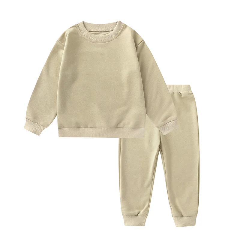 

HoneyCherry Autumn New Sweater Pants Sets Solid Color Leisure Sports Sets Kids Clothes
