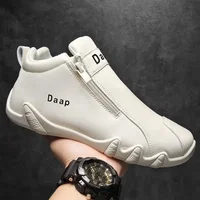 2025 New Casual Shoes for Men Luxury Round Toe Men Ankle Boots Light Slip on Walking Shoes Outdoor Comfor Men High Top Sneakers