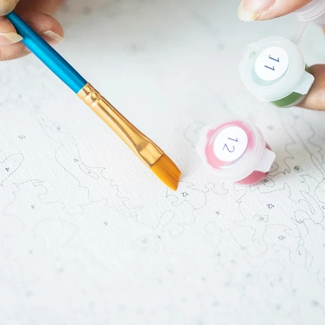GatyzQuantité-Cadre de peinture par numéros pour adultes, kits de fleurs, cadeau de bricolage, gérer le dessin par numéros, paysage pour la décoration intérieure 2