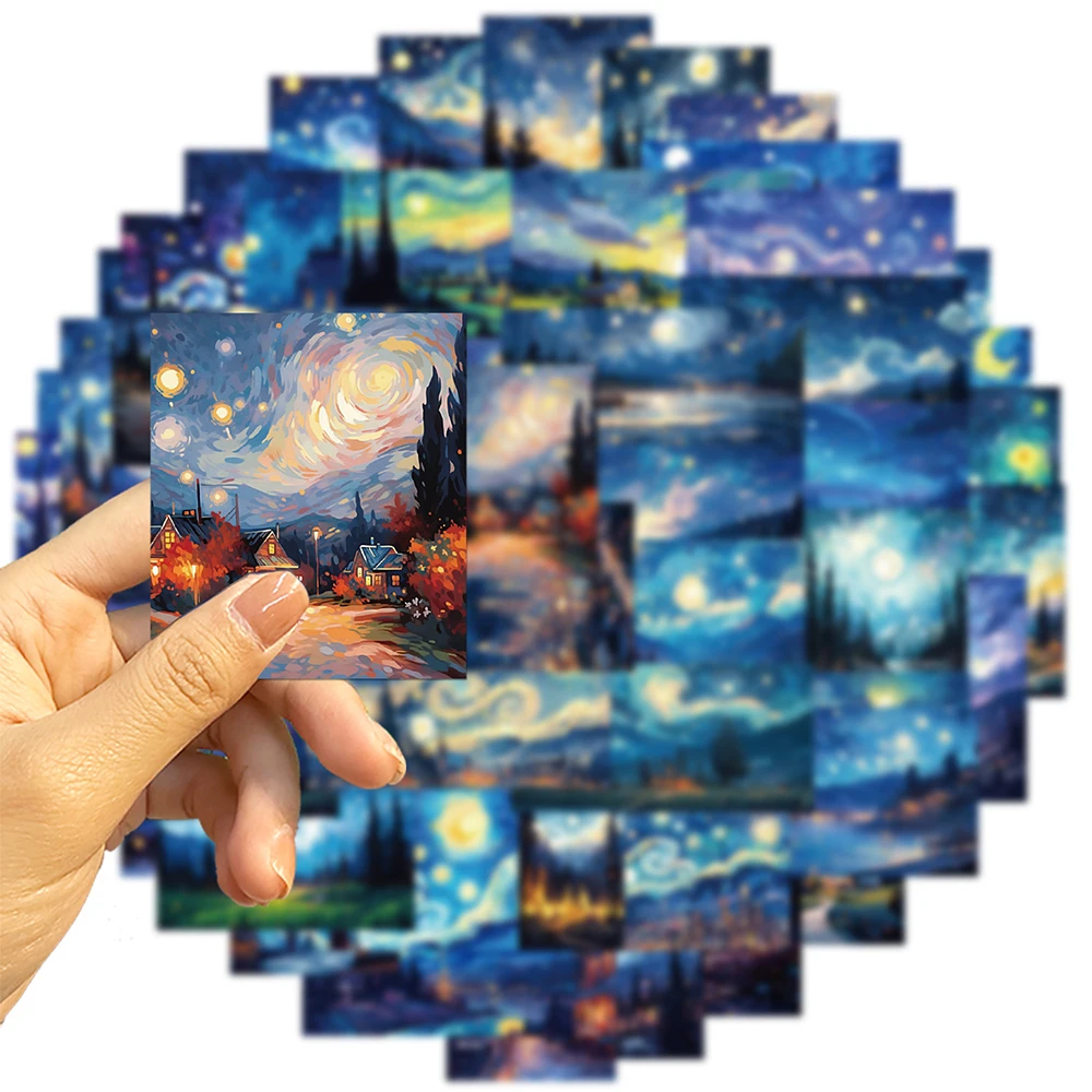 Van Gogh Art Sticker Pack - Aesthetic DIY Decals for Notebooks, Phones, Bikes, and More