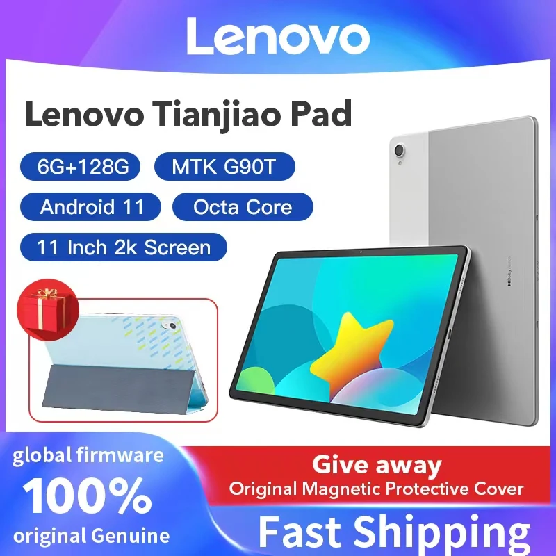  Global Firmware Lenovo Tab TIANJIAO P11 /K11 2K LCD Screen MTK Octa Core 4G /6G 64G /128GB Tablet Android 12 Xiaoxin Pad 11 inch 