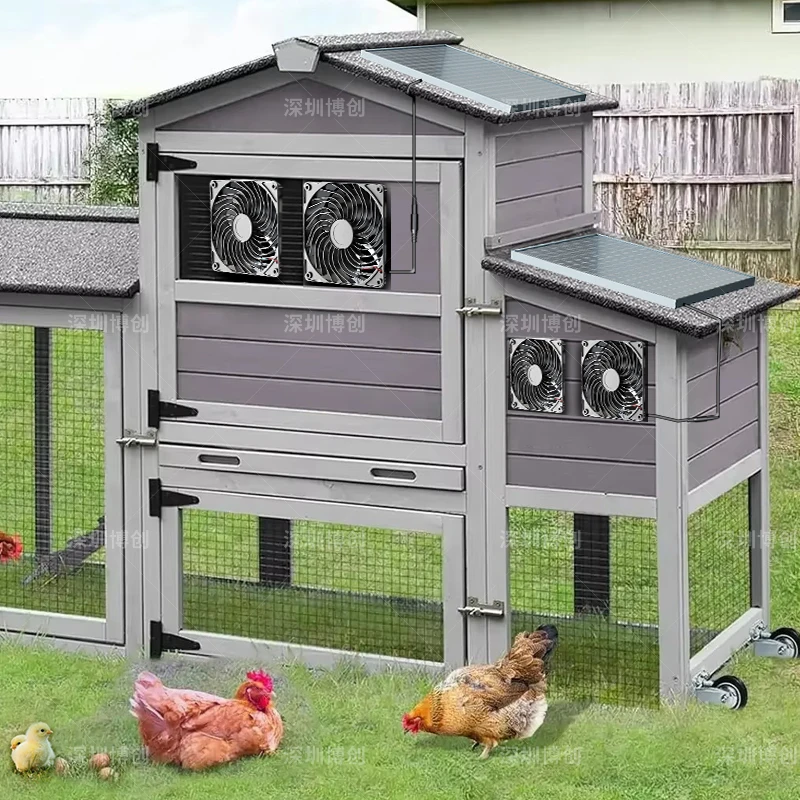 500W Solar Powered 12V Exhaust Fan - Fast Ventilation for Dog House, Chicken Coo