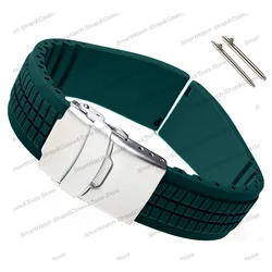 Universal Quick Release Soft Silicone Watch Strap - Adjustable Waterproof Band - 22mm (Green)