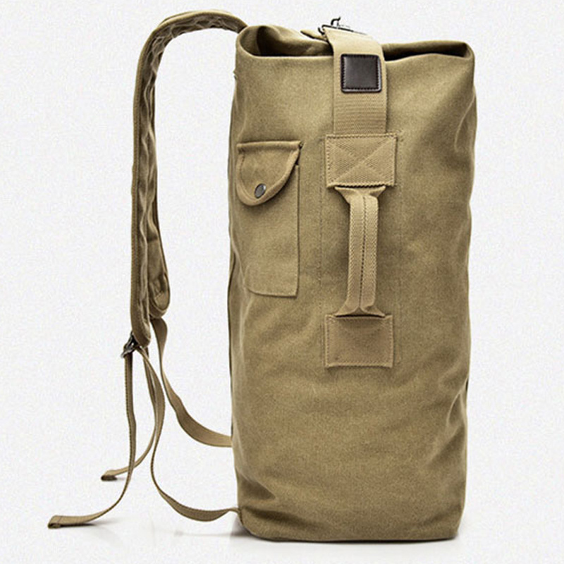 Large Capaci Vertical Men's Outdoor Travel Bag Wildern Canvas Double oulder Bapa Retro Buet Bag for Hiking