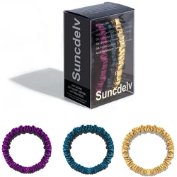Set of 3 Luxurious Mulberry Silk Hair Scrunchies - Handmade Pure Color Hair Accessories - 3PCS (6)