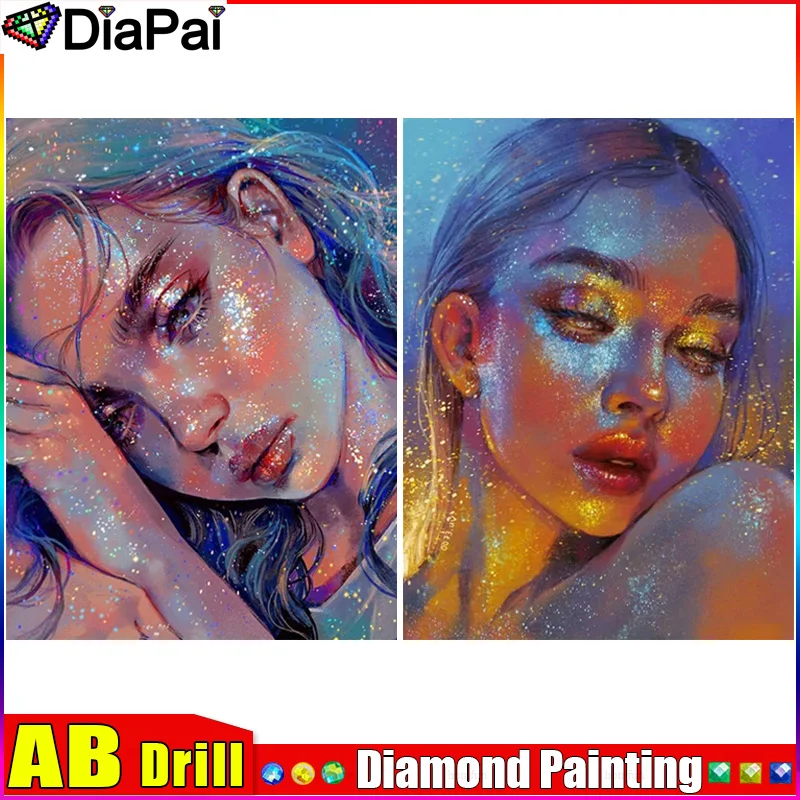 

Полноформатная Алмазная 5D картина DIAPAI AB «Красивые блестки», «сделай сам», вышивка крестиком, картина для домашнего декора, ручная работа