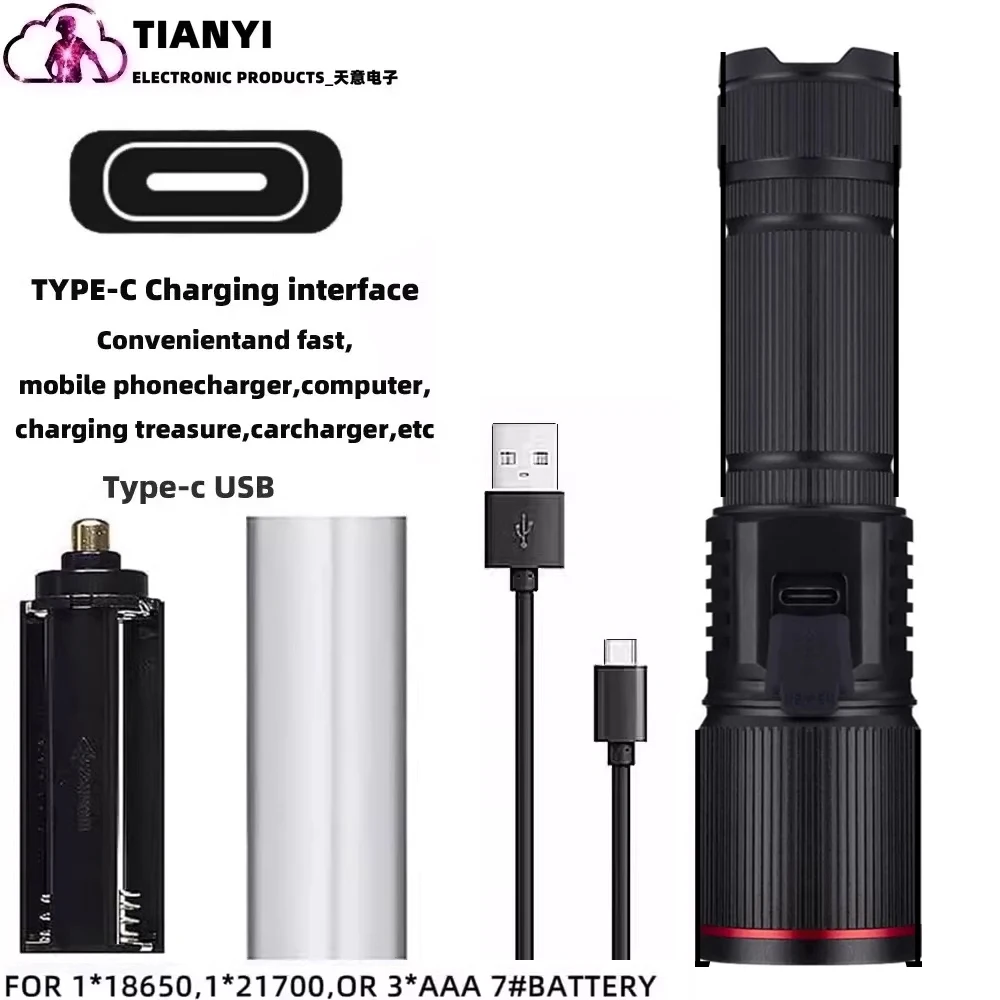 Linterna led potente recargable para camping pesca al aire libre_voghion.com