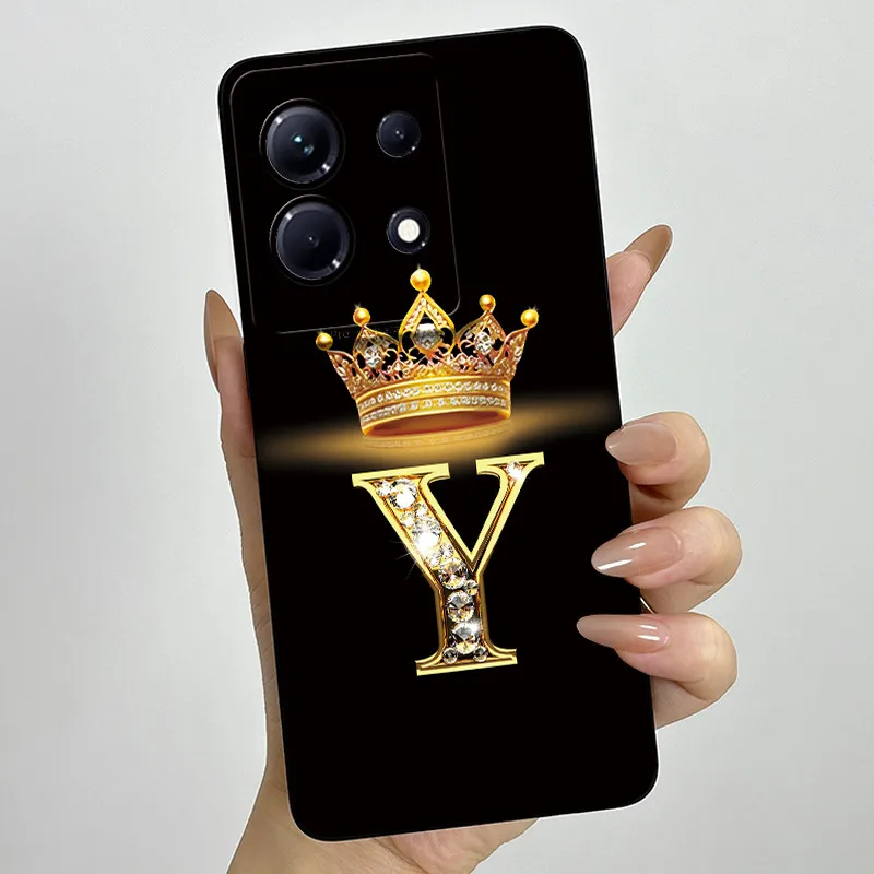 Stylish Initial Letter Phone Case - Soft Silicone TPU Lens Protector