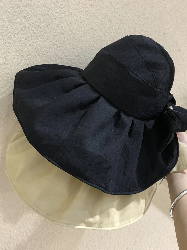 

Шляпа женская с широкими полями, пустая Панама от солнца, складная, с простым дизайном, с бантом, для путешествий, спорта, летняя
