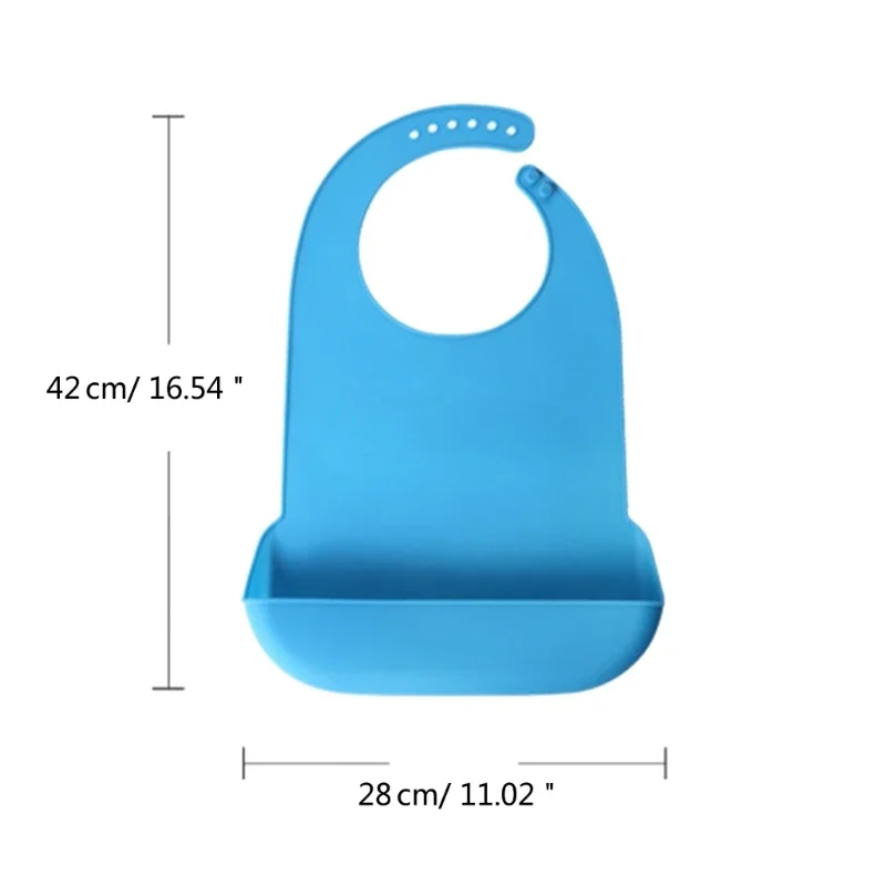 Adults Waterproof Anti-oil Silicone Bib Elderly Aged Mealtime Cloth Protector 6