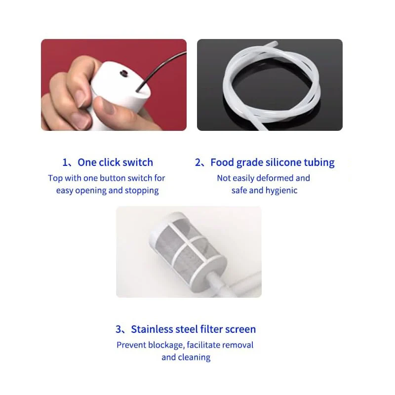 Portable Electric Auto-Siphon Self Priming Water Pump Beer Suction Device Beer Transfer Pump & 2M Food Grade Hose & Filter auto siphon kit