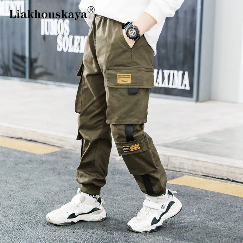 Joggers Boy Cargo Pants Kids Spring Autumn Casual Teenage Trousers Solid Children Pants for Baby Boys Sport Sweatpants Clothes boys pants