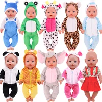 Elephant One-piece Suit Animal Shaped Plush Clothes For 18 inch American & 43 Cm Baby New Born Dolls Clothes,Our Generation Toys 1