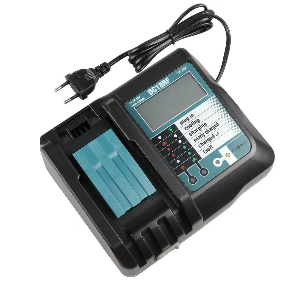 LCD 충전기 예비 배터리 충전기, 14.4V, BL1445, BL1440, BL1430, BL1860, BL1830, BL1850, BL1860B, DC18RF 3A