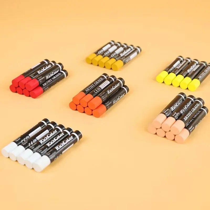 10pcs Monochrome Heavy Color Oil Painting Sticks for Students To Paint Graffiti with Super Soft and Oil-based Brushes Crayon oil pastels