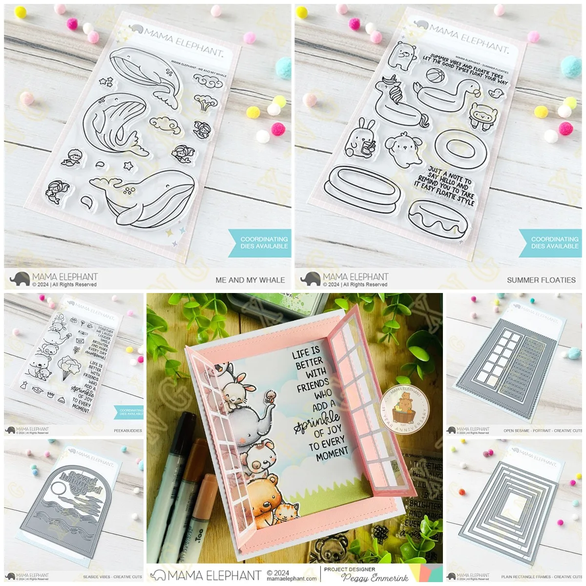 

Seaside Vibes Rectangle Frames Metal Cutting Dies And Clear Stamps Template DIY Scrapbook Album Paper Card Decoration Embossing