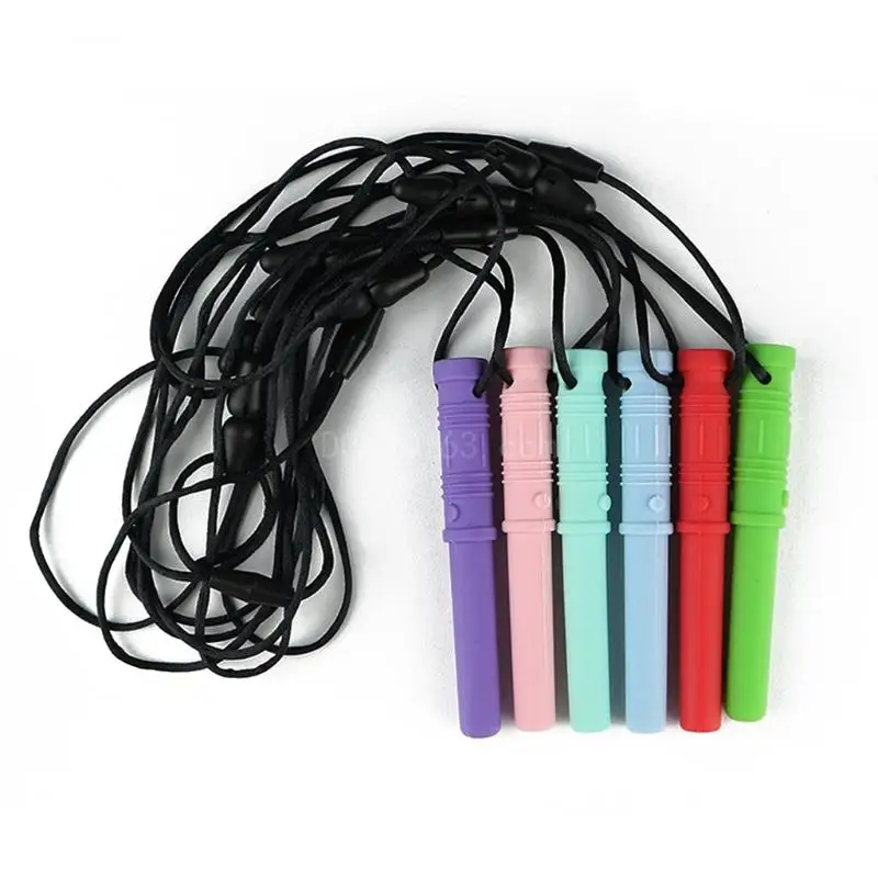 

Sensory Chew Necklace Baby Silicone Teether Autism Sensory Chewy 6 Colors Extremely Durable Safe to Use
