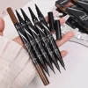 Double-headed 4 Forks Liquid Eyebrow Pencil Eyeliner Natural Black Brown No Smudging Brow Pen Long Lasting Eyes Makeup Cosmetics 5