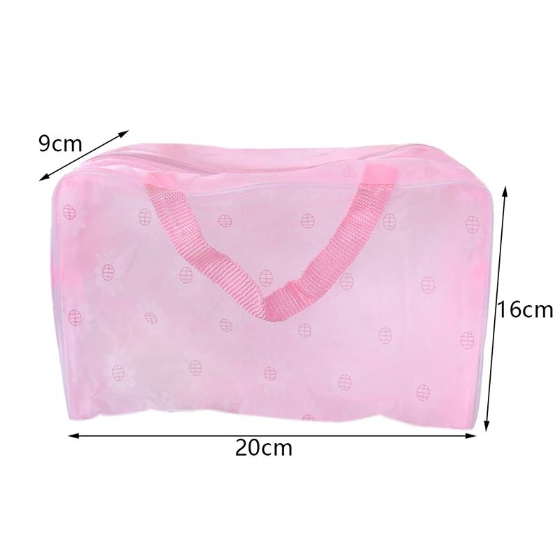 1pc Transparent Storage Bag Travel Cosmetic Organizer Handy Carry Bathroom Waterproof Zipper Wash Bag