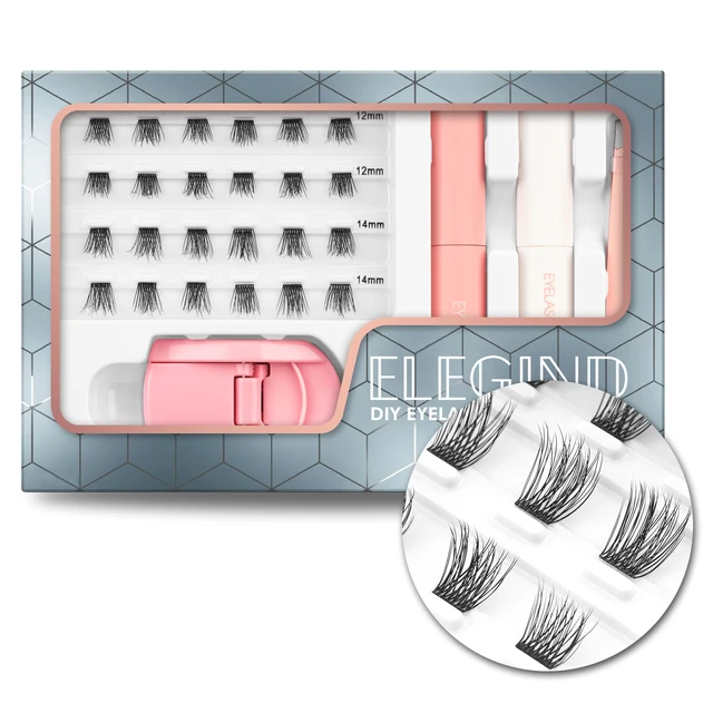 ELEGIND Lash Extensions Kits for Beginners Volume Cluster Lashes Kit