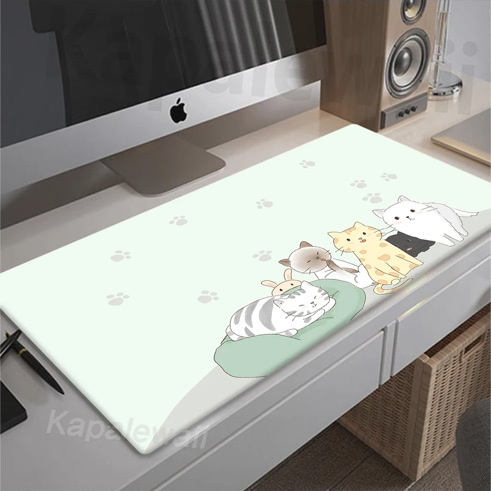 

Kawaii Cute Cat Mousepad Gamer Mouse Pad Gaming Desk Mat Alfombrillas De Ratón Mouse Mat Keyboard Pads 100x50cm Large Mousepad