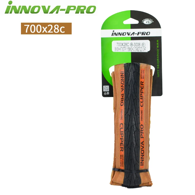 INNOVA Lightweight Road Bike Tire 700c Vintage Yellow Edge Travel Tire