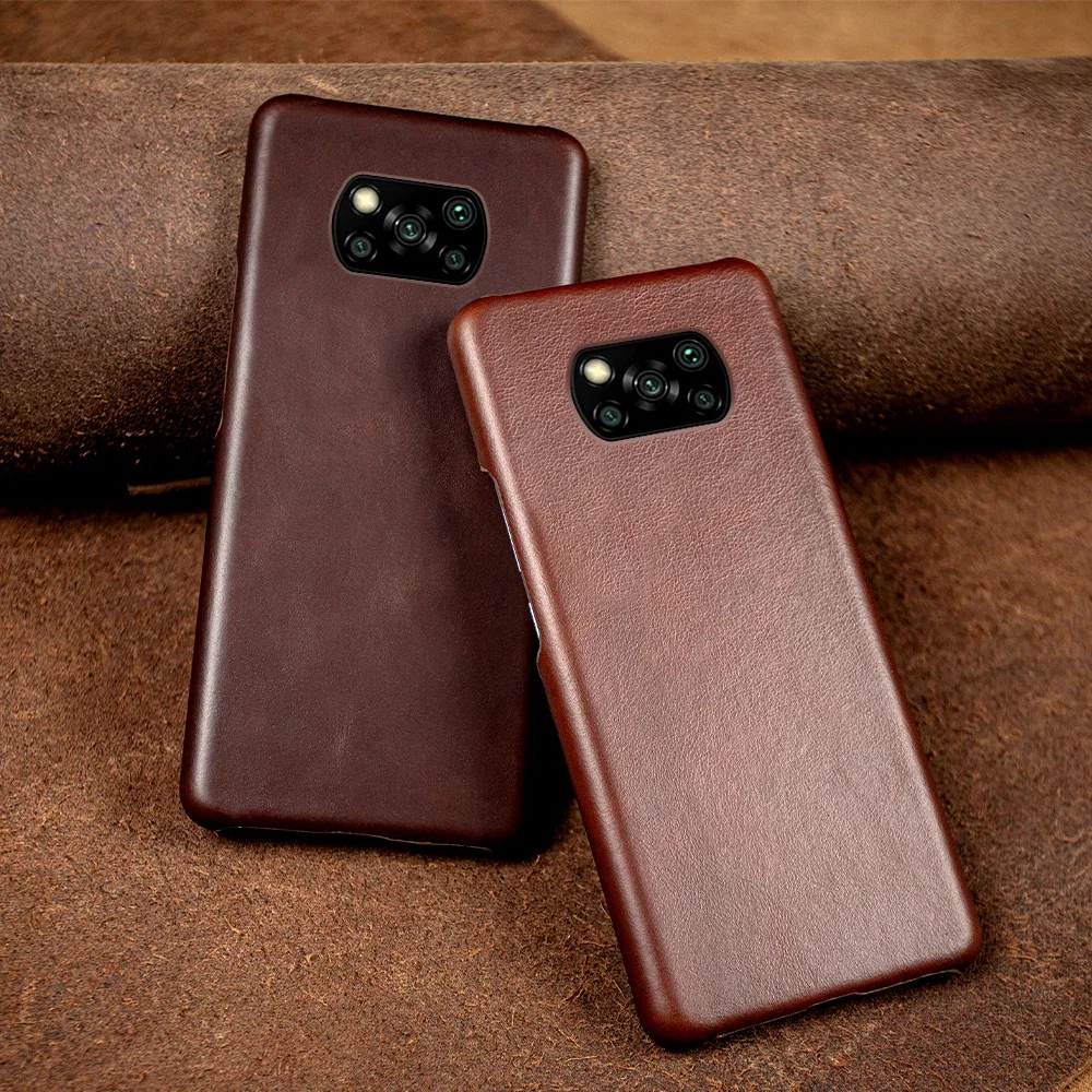 Handcrafted Genuine Leather Phone Case with Oil Wax Finish