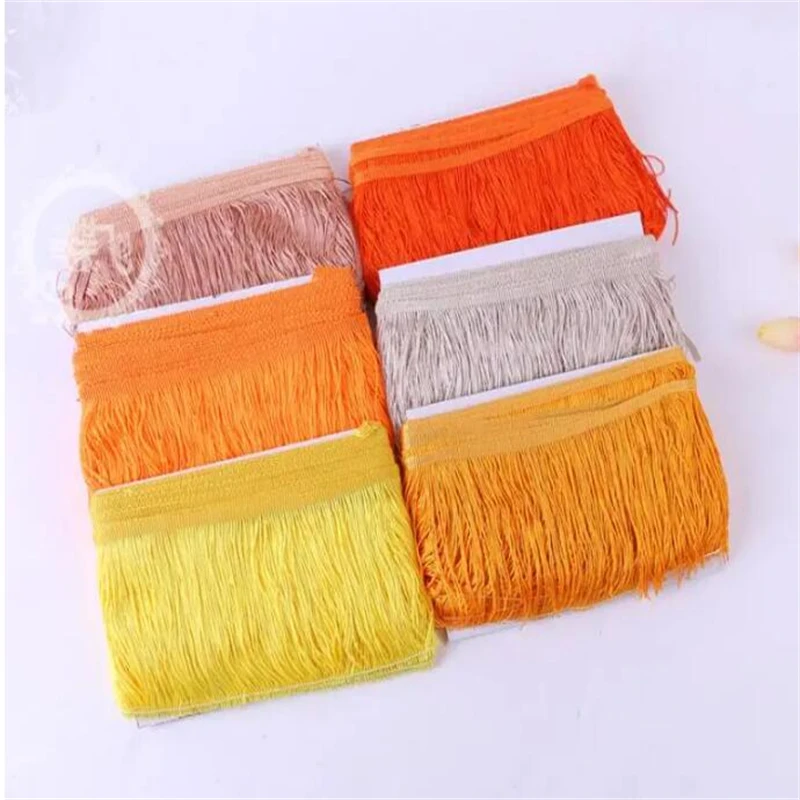 15cm width Polyester Dense Tassel Fringe Trimming Lace curtain Latin stage dance skirts garments DIY Accessories IH40
