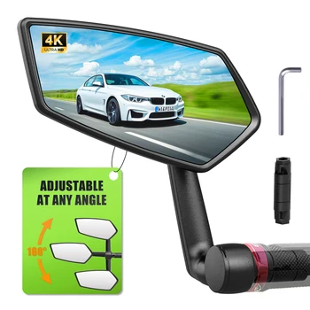 RBRL Specchietto per bici Specchietto laterale per bicicletta anti-vibrazione Specchi retrovisori estesi ruotabili a 360 gradi durevoli per bici elettrica MTB