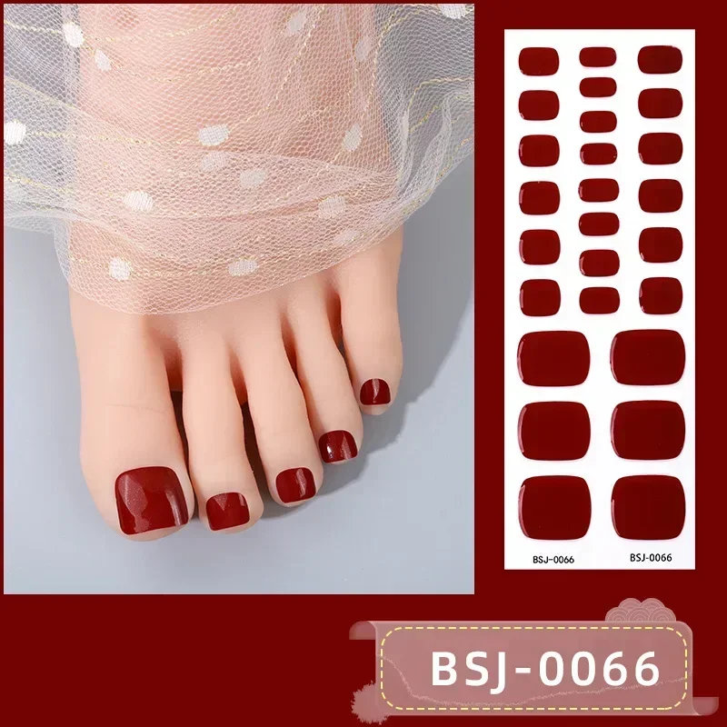 Nail Stickers Toe Gel Nail Sticker Hardens with UV Lamp Curing Gel Stickers Waterproof Korean Full Cover Polish Wraps Foot Strips