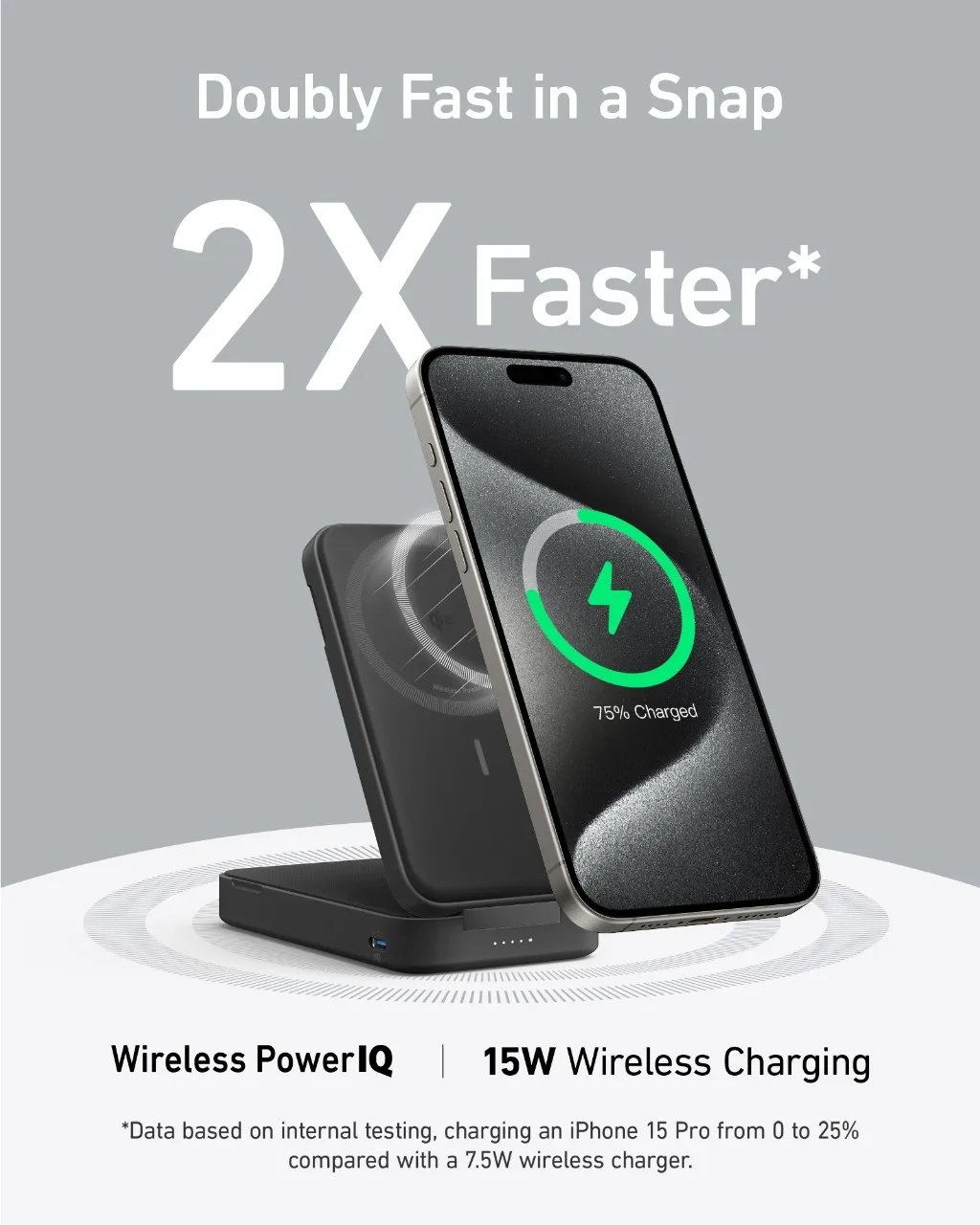 Anker MagGo Power Bank, Qi2 Certified 15W Ultra-Fast MagSafe