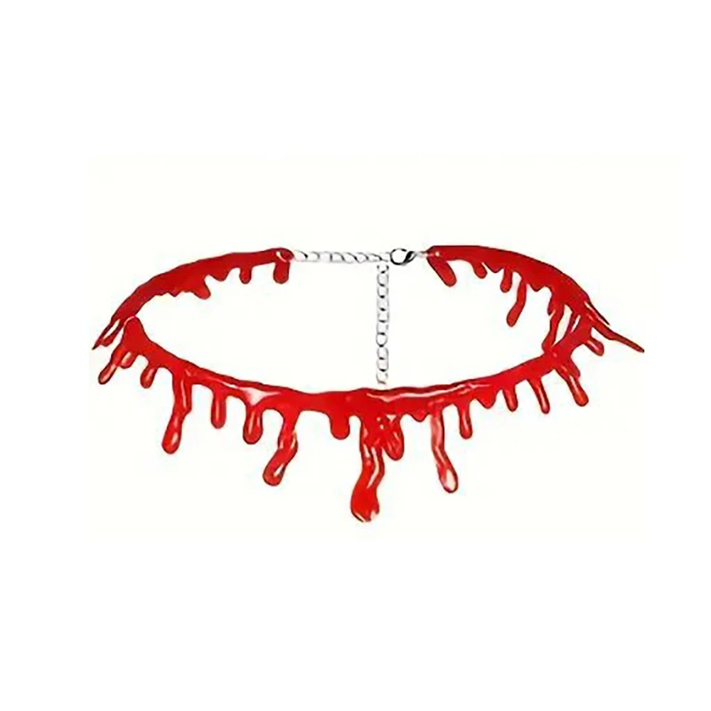 Halloween-Blut-Halskette, blutige Halsketten für Frauen, Halloween-Party-Cosplay-Dekorationen, Horror-Requisiten, Kinderspielzeug, Geschenk – Detail 3