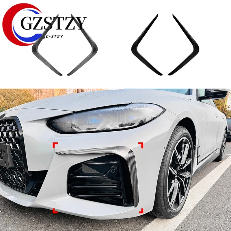 Per Bmw Serie 4 G26 M Sport 2020 + Paraurti Anteriore Lip Splitter Fendinebbia Grill Spoiler Cover Air Vent Wind Knife Body Kit