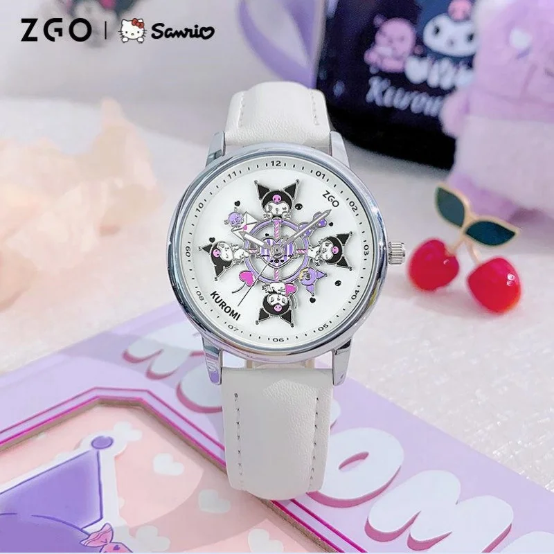 

Sanrio Genuine Kuromi Watch Women's Ferris Wheel Dial Carousel Creative Cartoon Style Watch Collection Memorial Birthday Gift