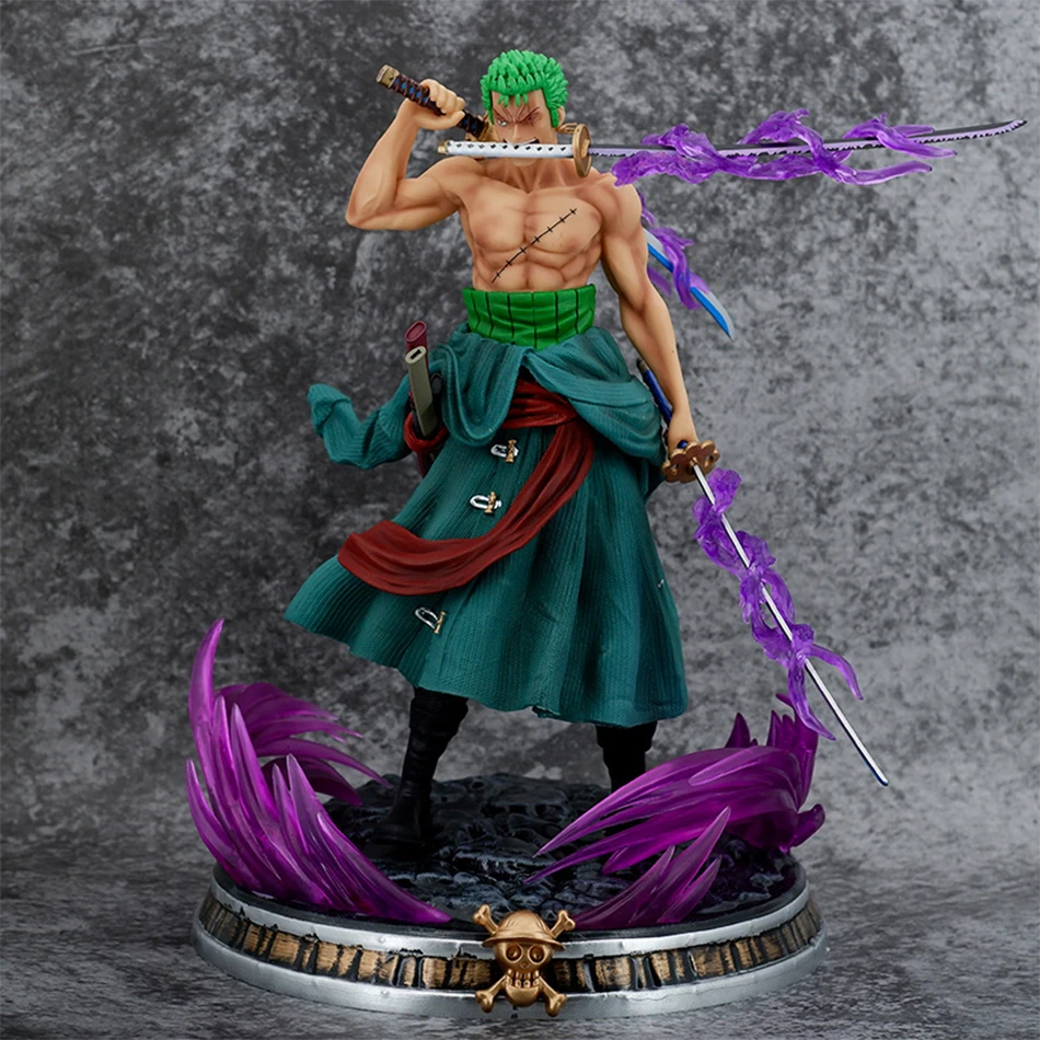Hot 20cm Anime Figure GK Roronoa Zoro Three-blade Sa-maximum Manga