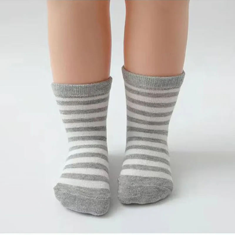 6 Pairs a Lot Baby Floor Socks Infant Stripe Thin Adhesive Socks Kids Boys Color Block Non Slip Socks 2