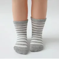 6 Pairs a Lot Baby Floor Socks Infant Stripe Thin Adhesive Socks Kids Boys Color Block Non Slip Socks 2