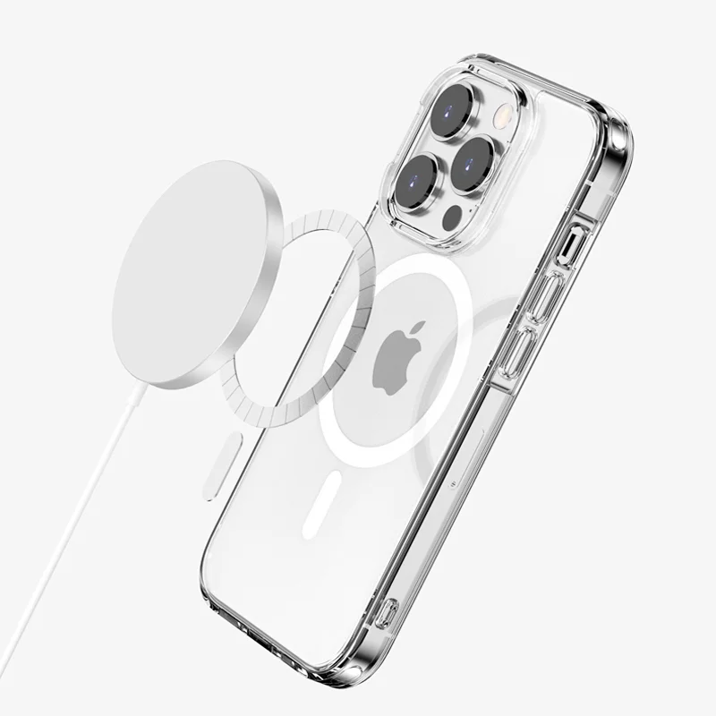 강력한 자기 Magsafe 하이브리드 하드 커버 케이스 iPhone 16 15 14 13 12 11 Pro XS Max X XR SE 2022 2020 8 Plus Clear Soft Shell
