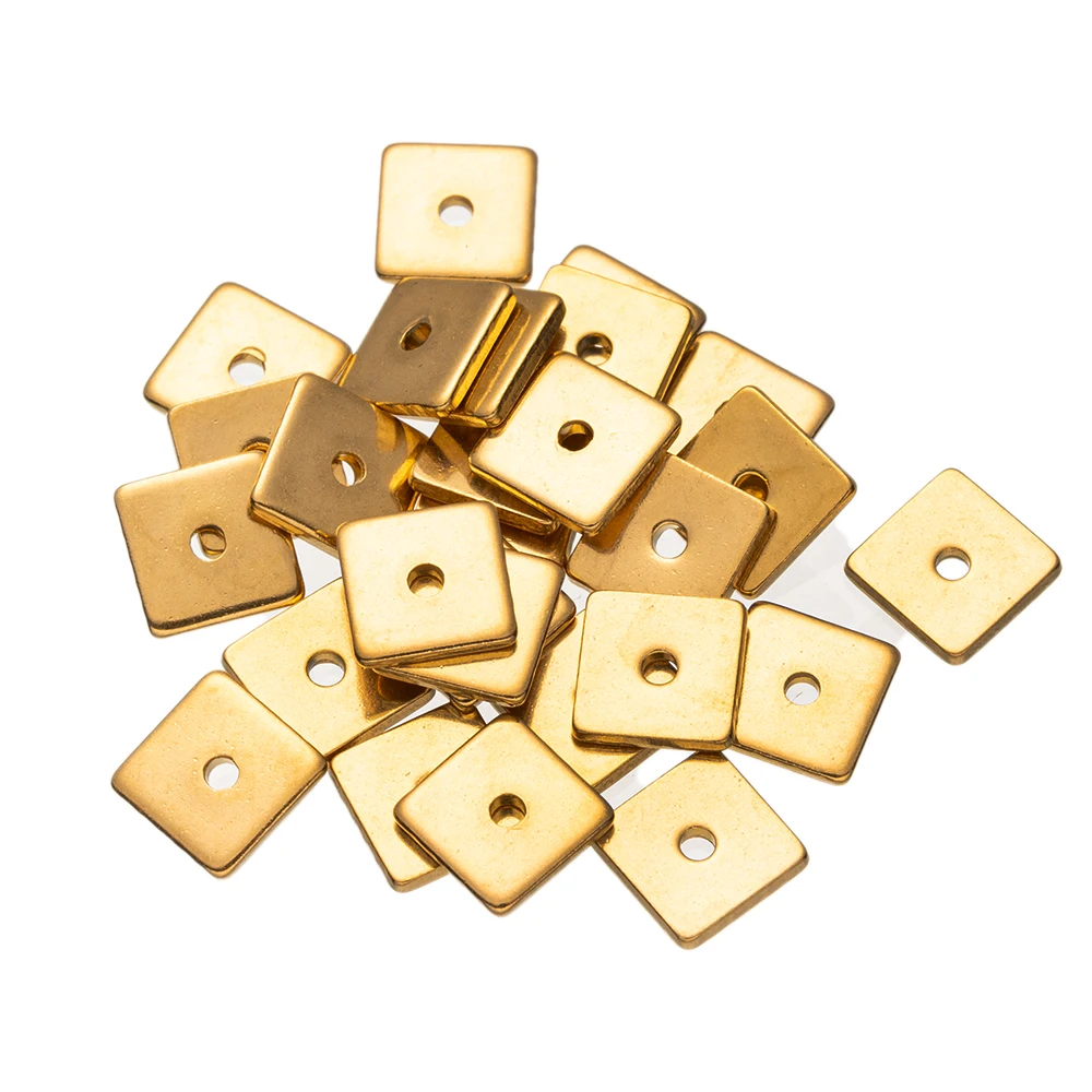 50 Stücke 5/6/8mm Edelstahl Gold Verblasst Nicht Platz Flache Spacer Perle Für DIY Handgemachte Armband Halskette Schmuck Zubehör – Detail 3