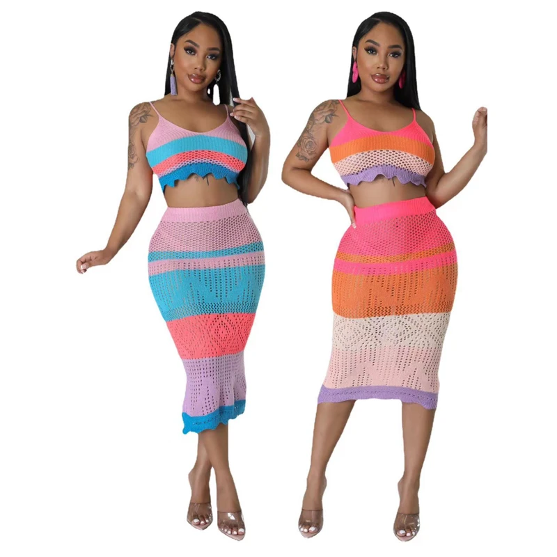 

Beach Clothes Women Bath Exits Dress Bathing Suit New Color Skirt Two Piece Set Solid Spandex Tunic 2024 Cover Up Swimwear