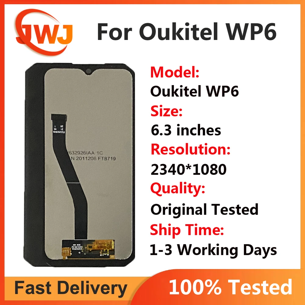 

100% Original Oukitel WP6 LCD Display and Touch Screen Digitizer Assembly Replacement +Tools 6.3 inch For OUKITEL WP 6 Phone LCD