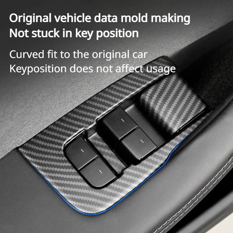 Tesla Model 3 Highland 2024 용 윈도우 리프터 스위치 버튼 도어 오픈 핸들 리프팅 패널 커버 스티커 New Model3 액세서리