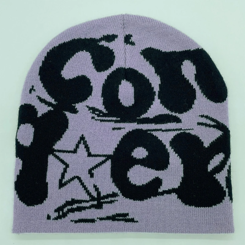 

Y2K Hip-hop Unisex Beanie Hat Men Autumn and Winter Harajuku Photo Props Versatile Halloween Pile Bonnet