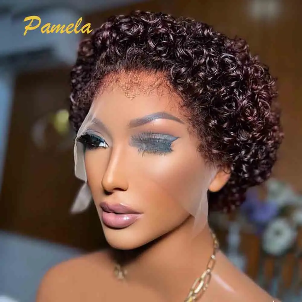 Kinky Edges Natural Hairline Wig Wear and Go Glueless Curly Bob 13x4 Transparent Lace Front Human Hair Wigs With Curly Bady Hair