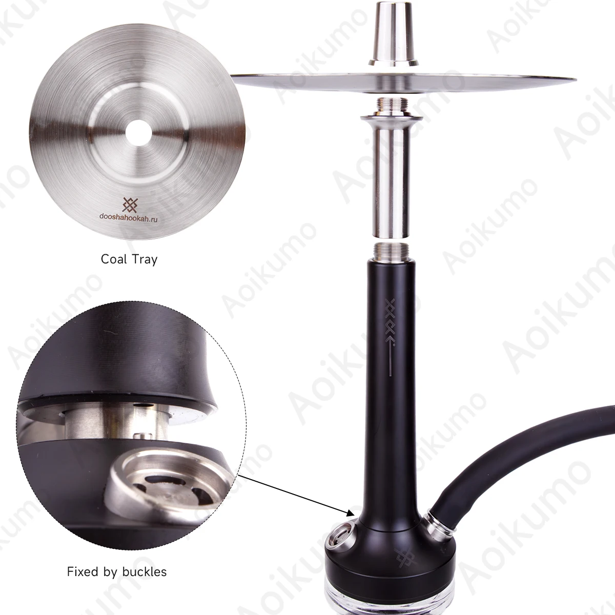 Doosha Hookah Black Soul Kit Plastic and Stainless Steel Shisha