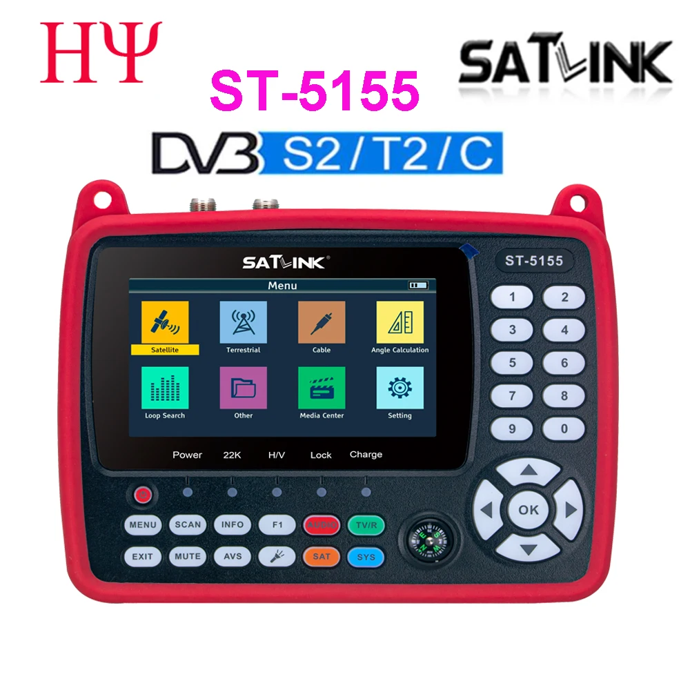 

Satlink ST-5155 DVB-S2+DVB-C+ DVB-T2 Combo MPEG4 HD H.265 satellite finder Meter 4.3 inch VS ST-5150 gtmedia V8 Finder2 pro max