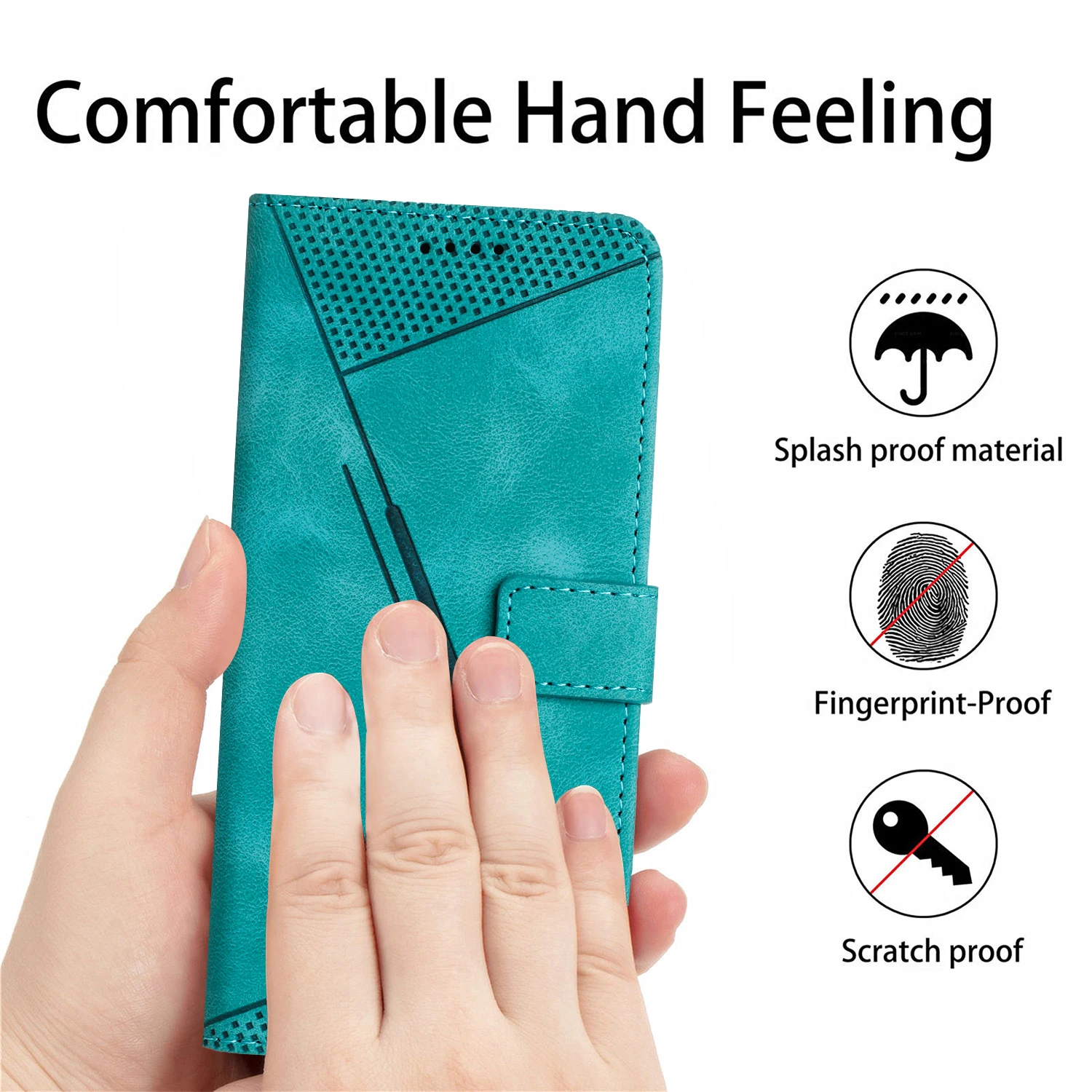 Elegant Leather Geometric Wallet Flip Cover Case