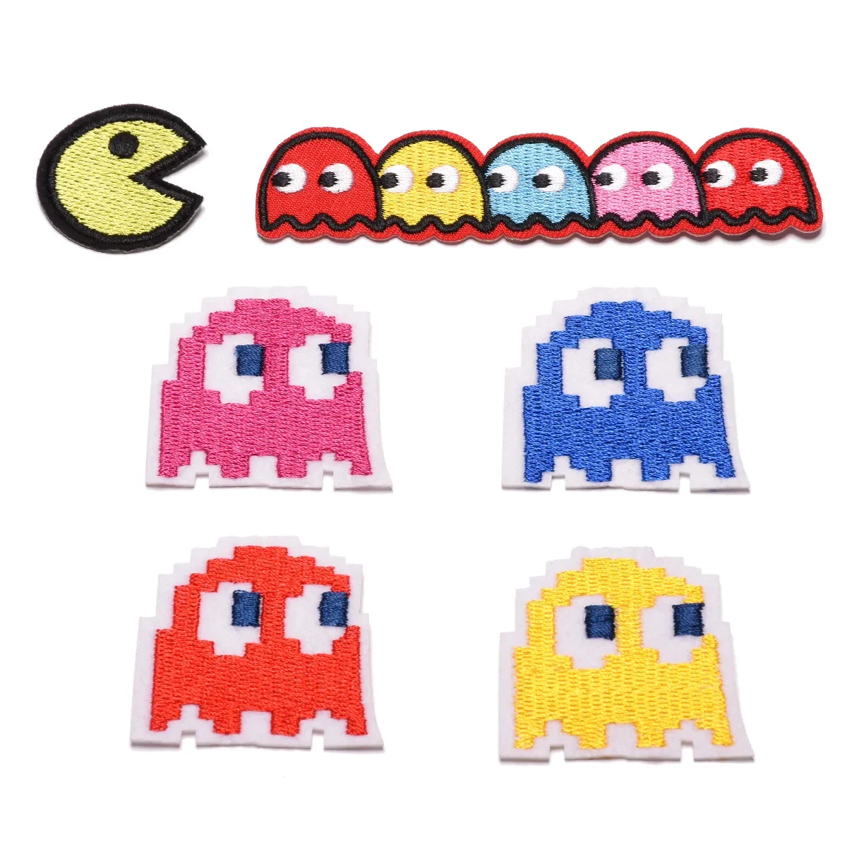Five-Color Worm Embroidery Computer Aided Cartoon Patches Clothing Decoration Iron-On Fabric Stickers Male Female Children